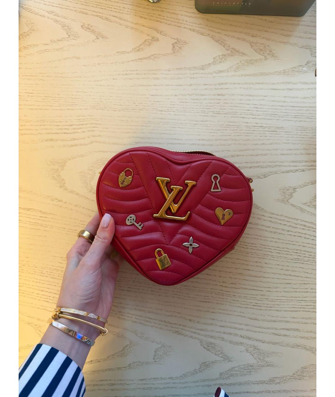 LOUIS VUITTON Красная кожаная сумка через плечо, фото 5