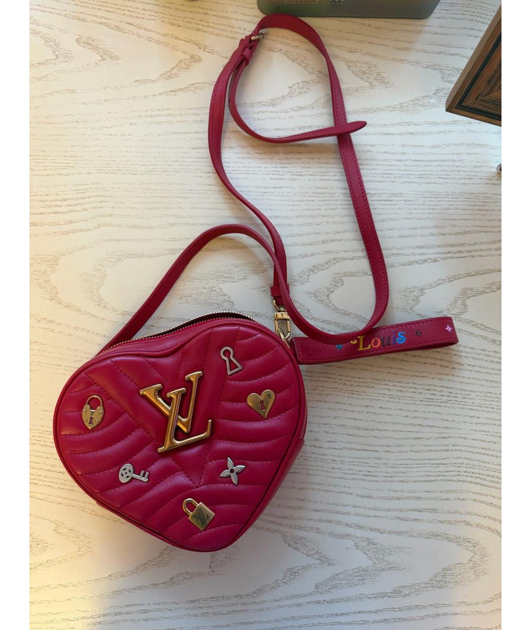 LOUIS VUITTON Красная кожаная сумка через плечо, фото 3