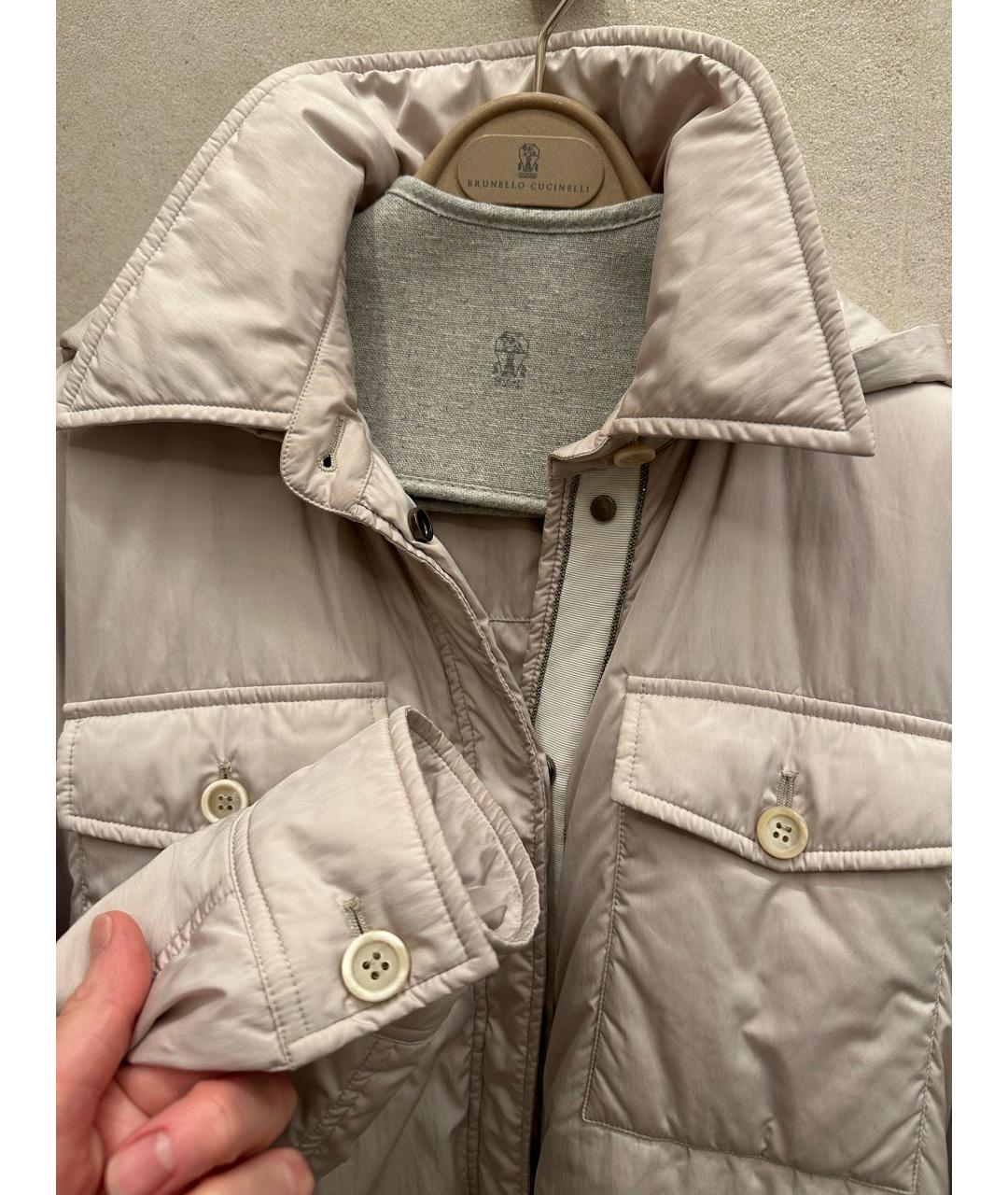 BRUNELLO CUCINELLI Бежевая полиэстеровая куртка, фото 4