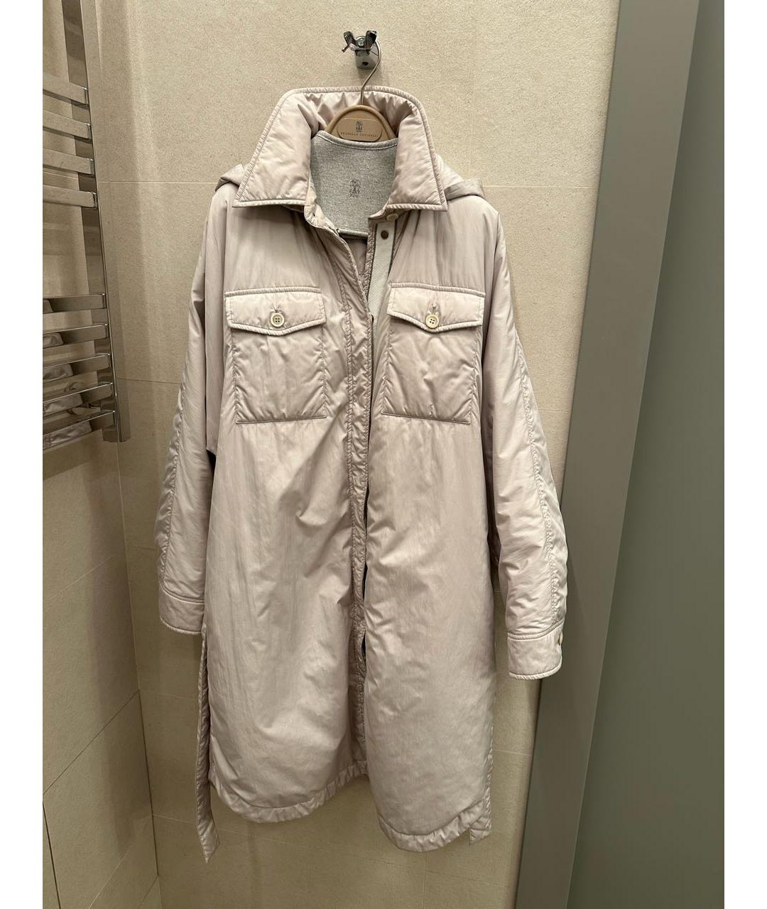 BRUNELLO CUCINELLI Бежевая полиэстеровая куртка, фото 5