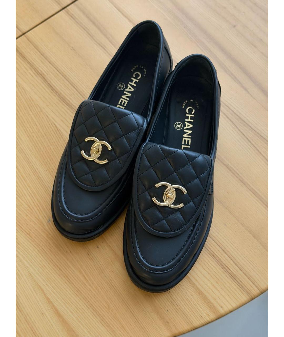 CHANEL Черные кожаные лоферы, фото 2