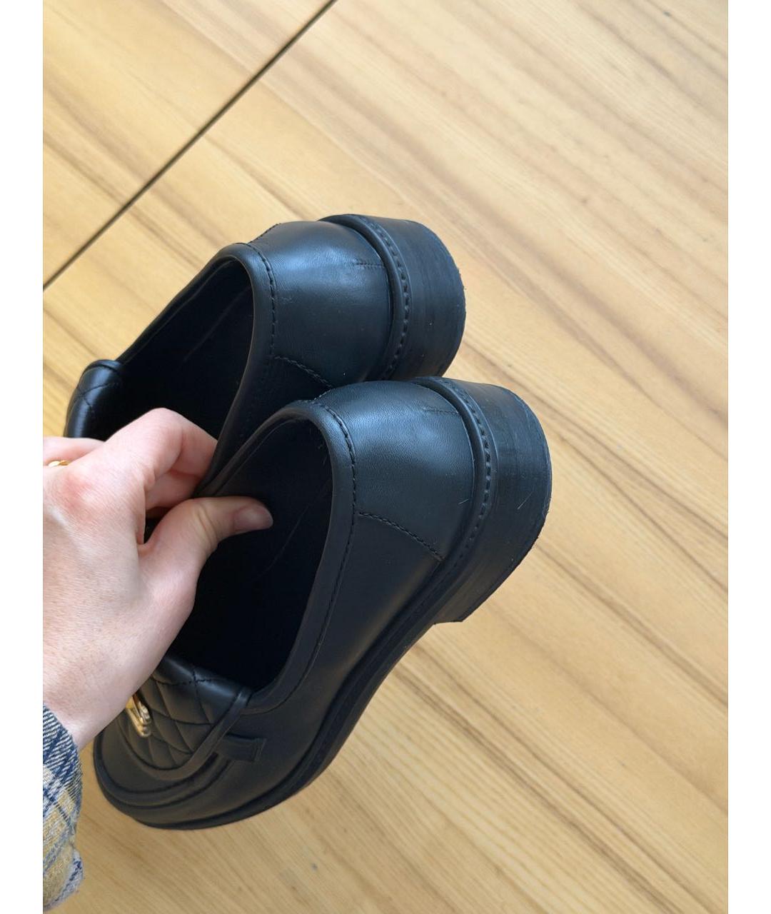 CHANEL Черные кожаные лоферы, фото 6