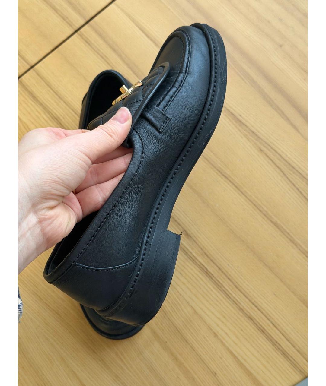CHANEL Черные кожаные лоферы, фото 4