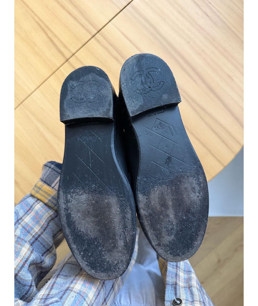 CHANEL Черные кожаные лоферы, фото 7