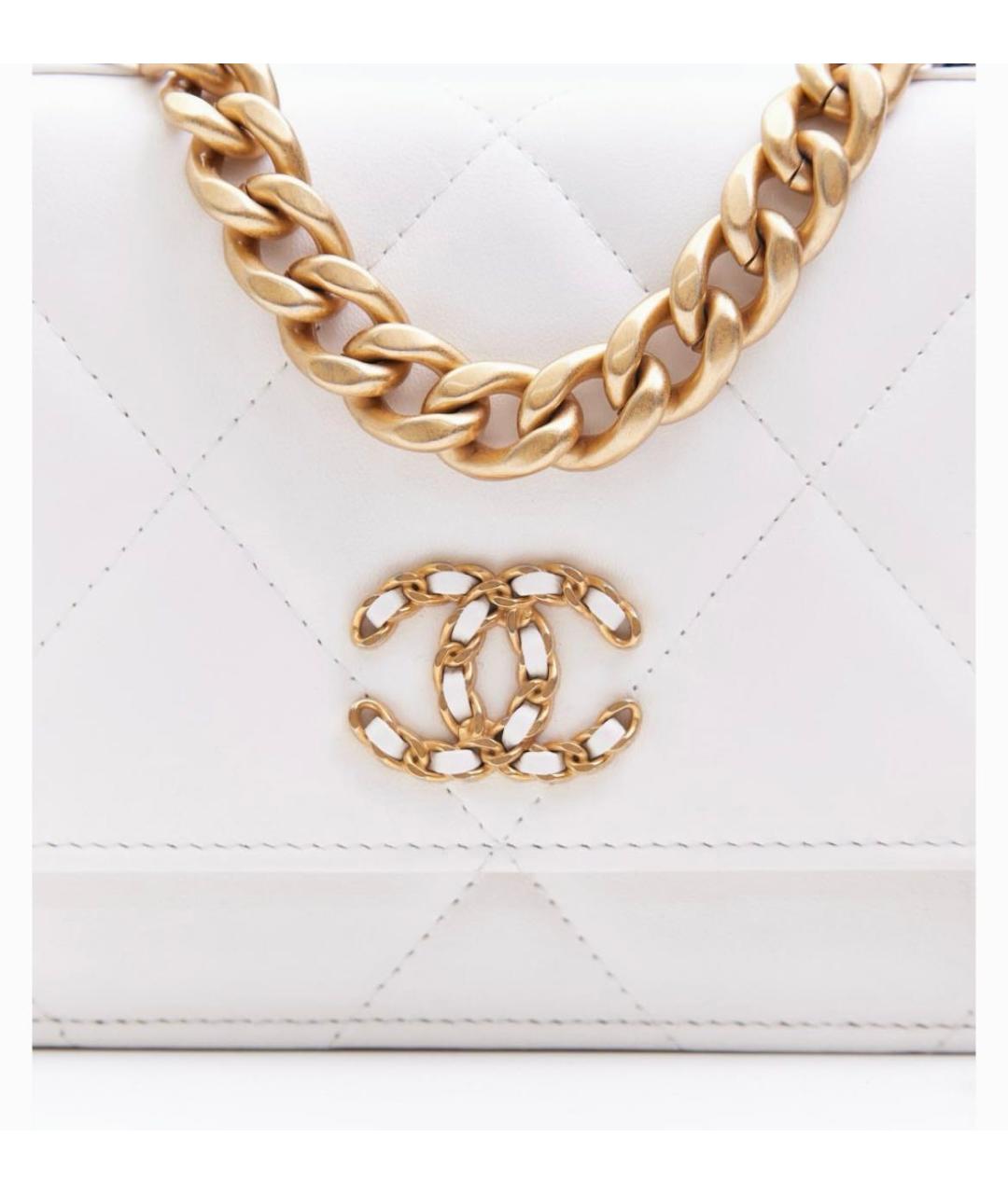 CHANEL Белая кожаная сумка через плечо, фото 5