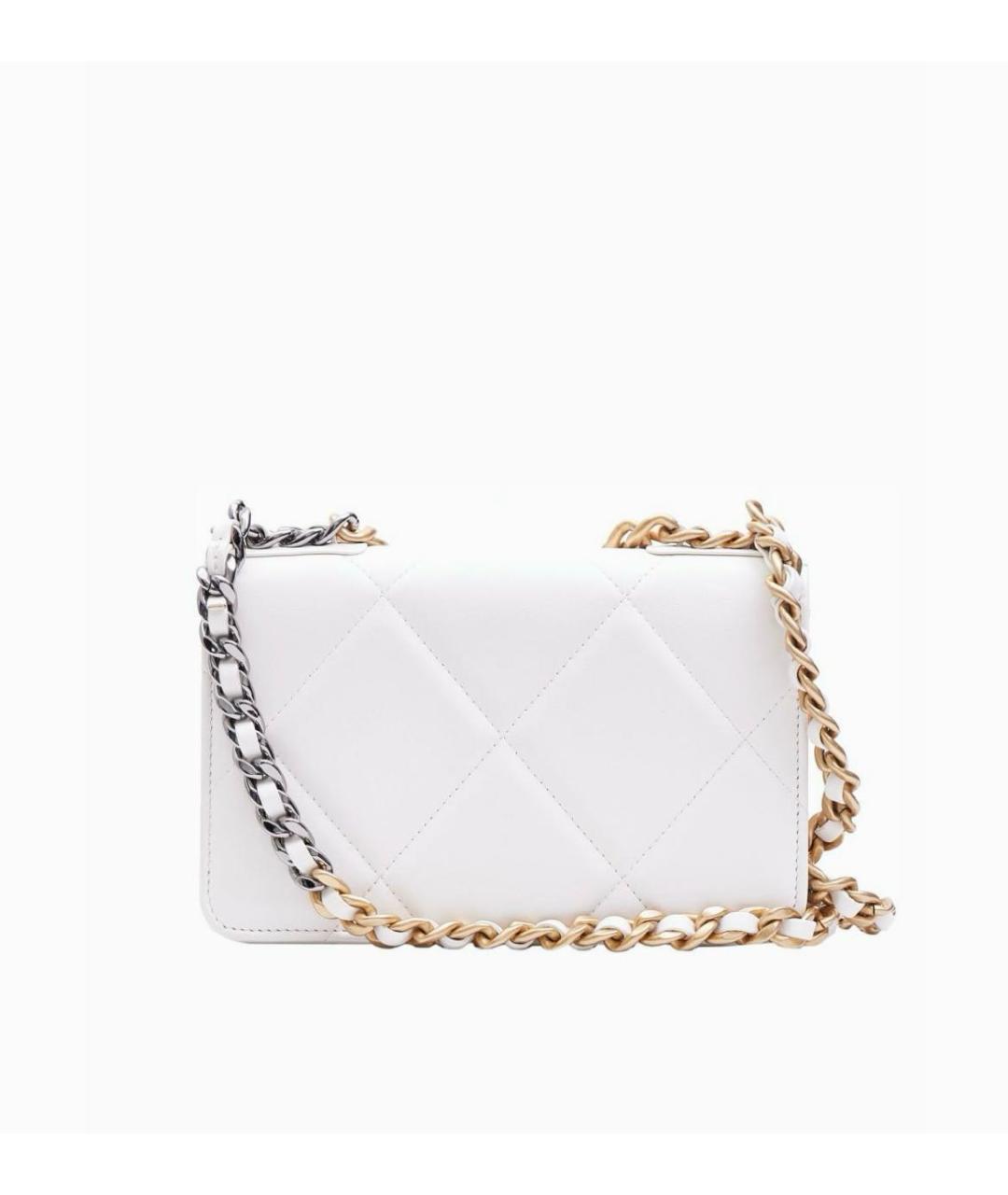 CHANEL Белая кожаная сумка через плечо, фото 3