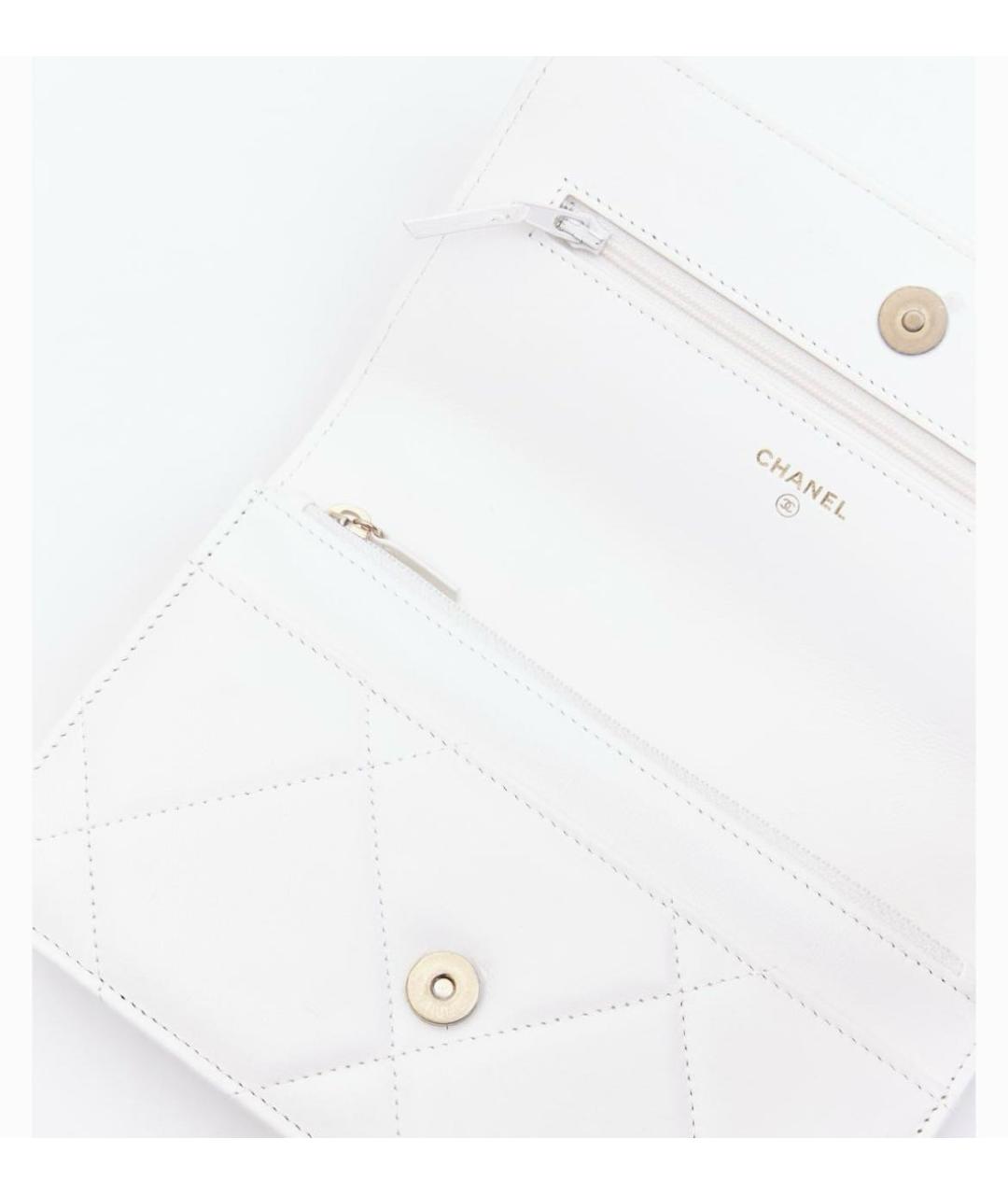 CHANEL Белая кожаная сумка через плечо, фото 2