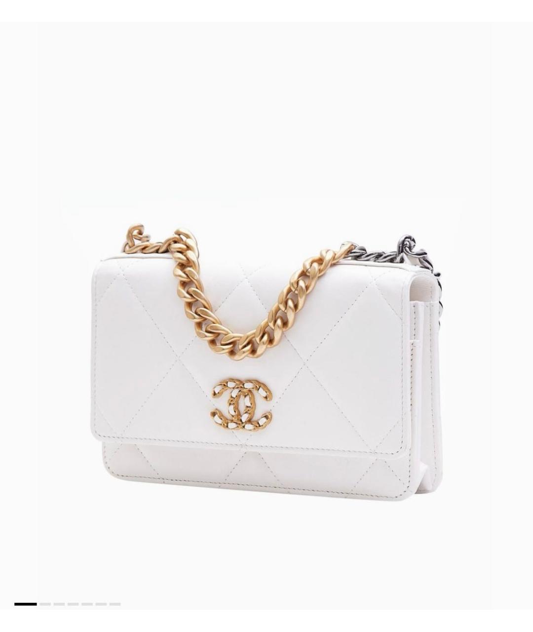 CHANEL Белая кожаная сумка через плечо, фото 9