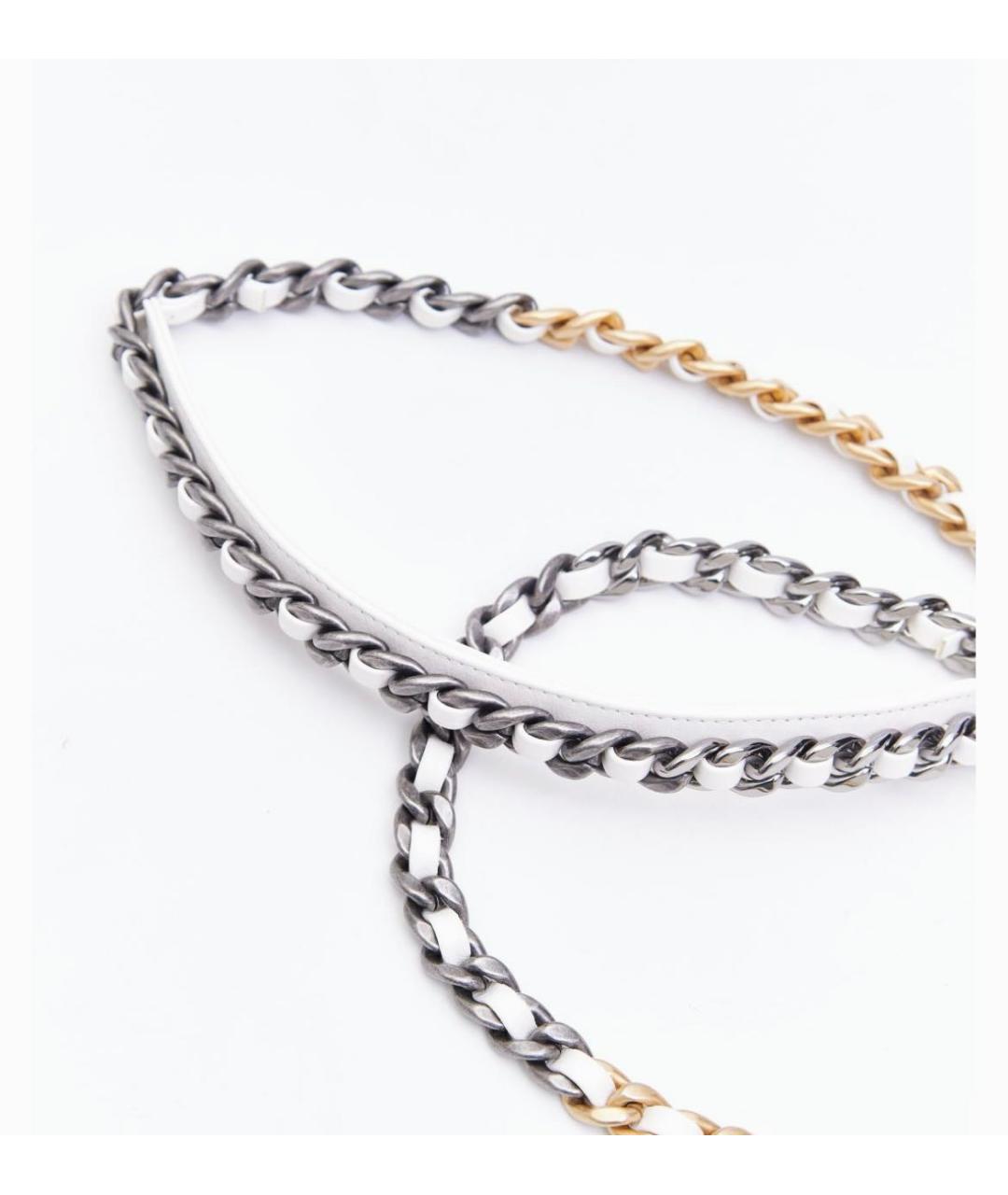 CHANEL Белая кожаная сумка через плечо, фото 6