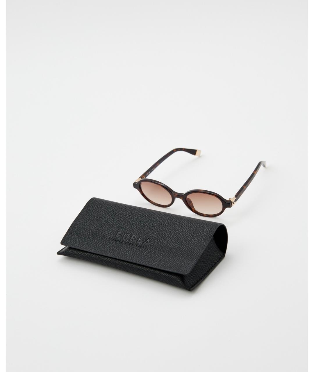 FURLA Коричневые пластиковые солнцезащитные очки, фото 4