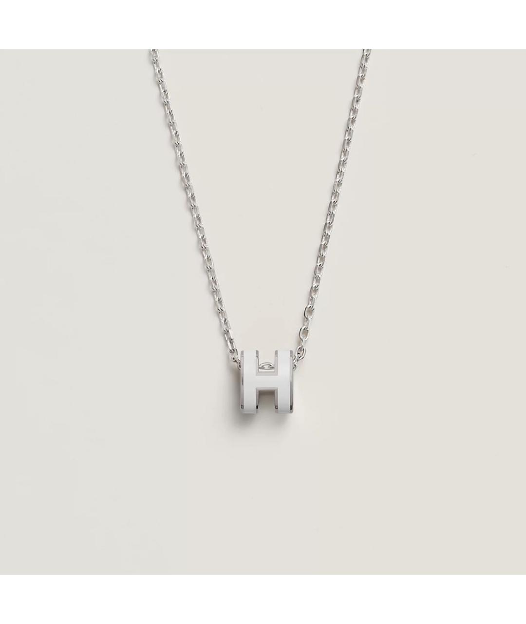 HERMES Белая металлическая подвеска, фото 7
