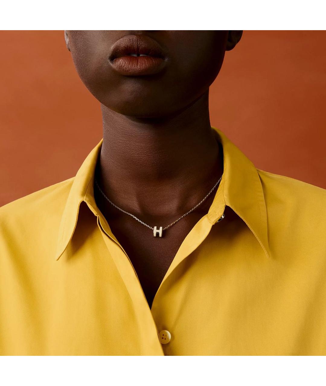 HERMES Белая металлическая подвеска, фото 6