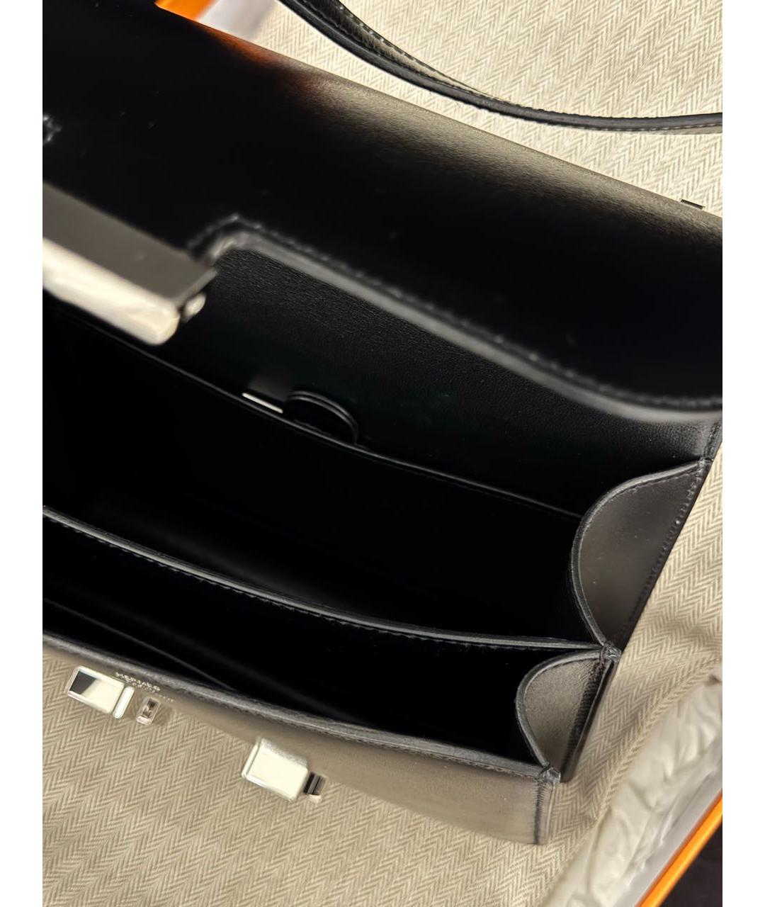 HERMES Черная кожаная сумка через плечо, фото 7