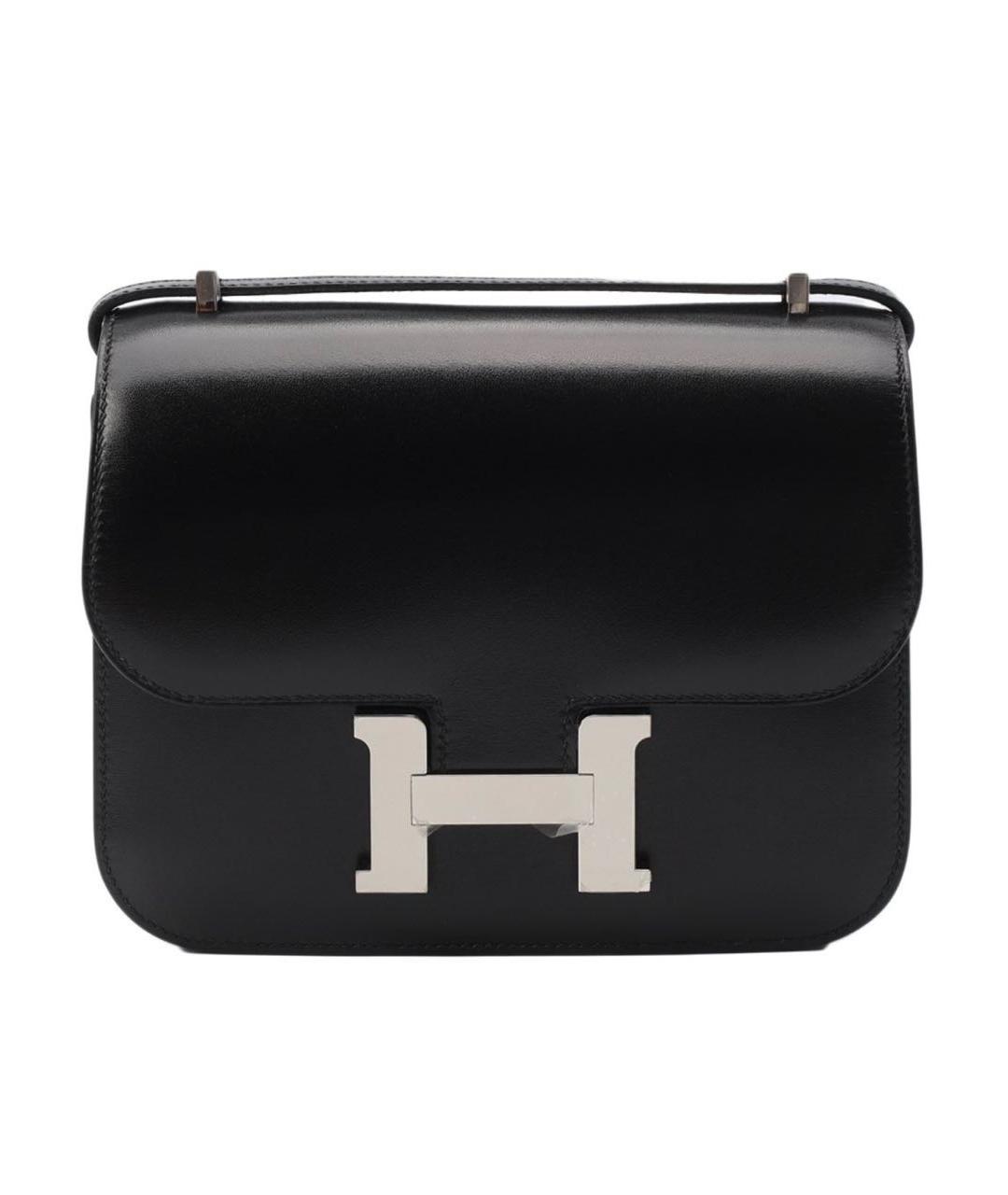 HERMES Черная кожаная сумка через плечо, фото 8