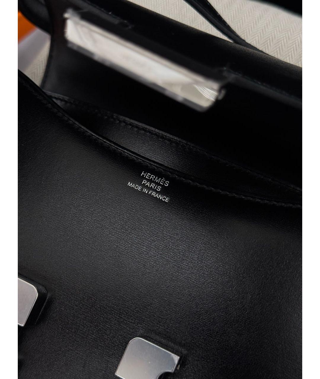HERMES Черная кожаная сумка через плечо, фото 6
