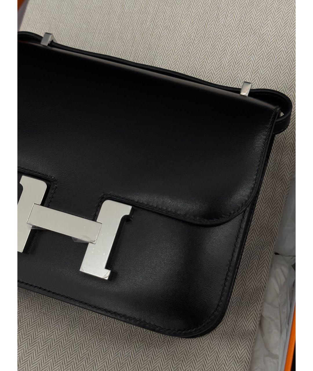 HERMES Черная кожаная сумка через плечо, фото 4