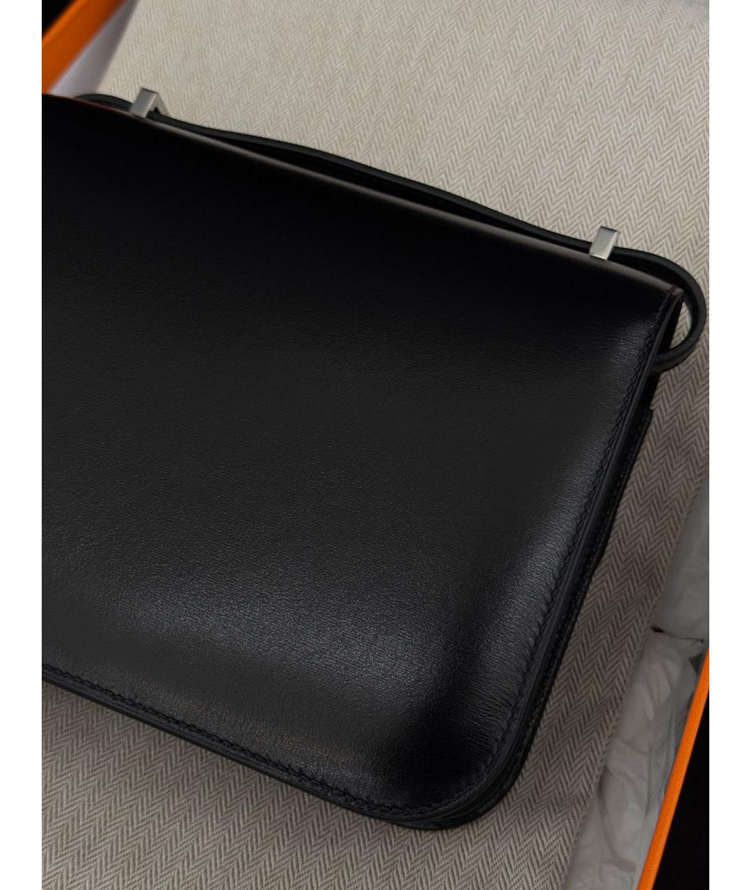 HERMES Черная кожаная сумка через плечо, фото 5