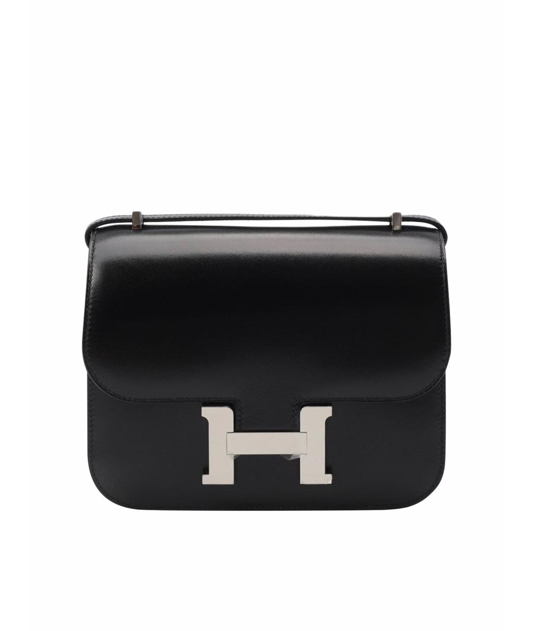 HERMES Черная кожаная сумка через плечо, фото 1