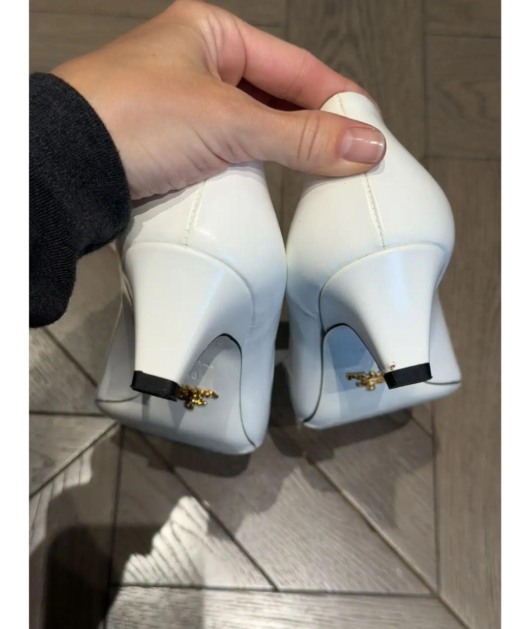 PRADA Белые кожаные туфли, фото 4