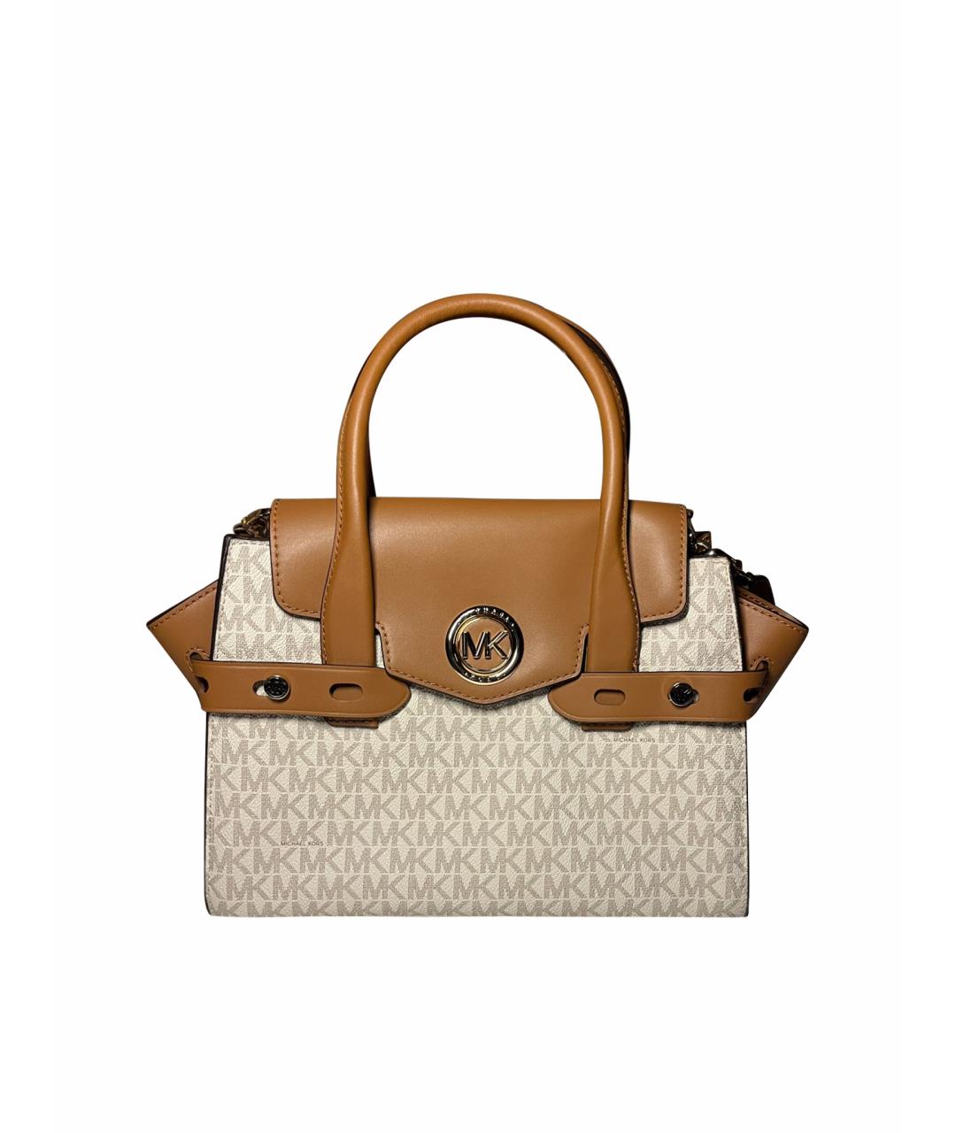 MICHAEL KORS Белая кожаная сумка с короткими ручками, фото 1