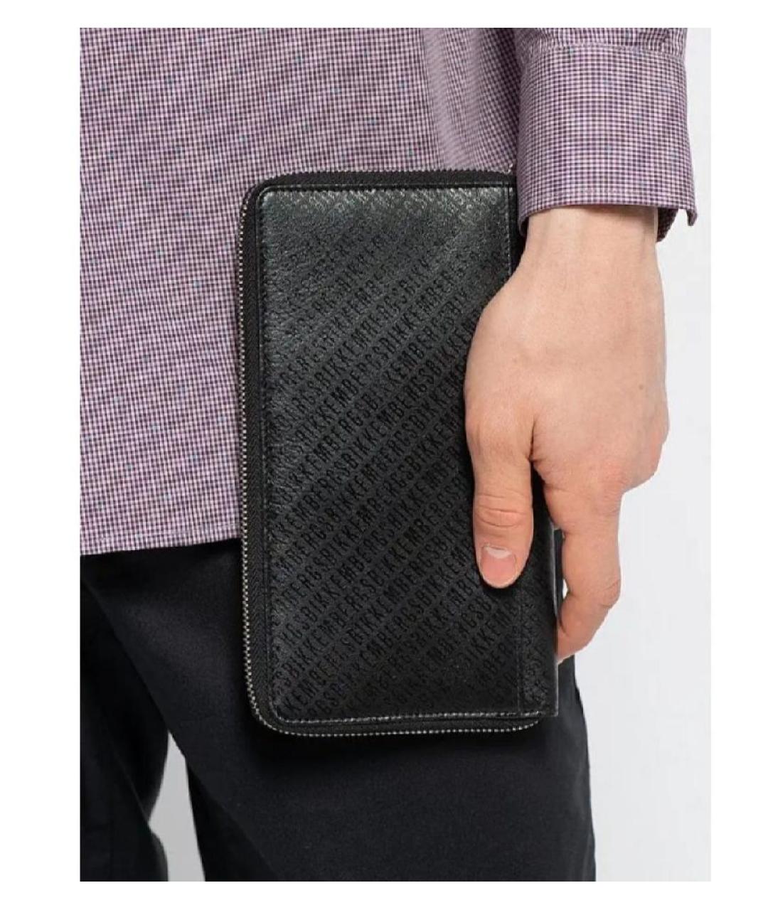 BIKKEMBERGS Черный кожаный кошелек, фото 2