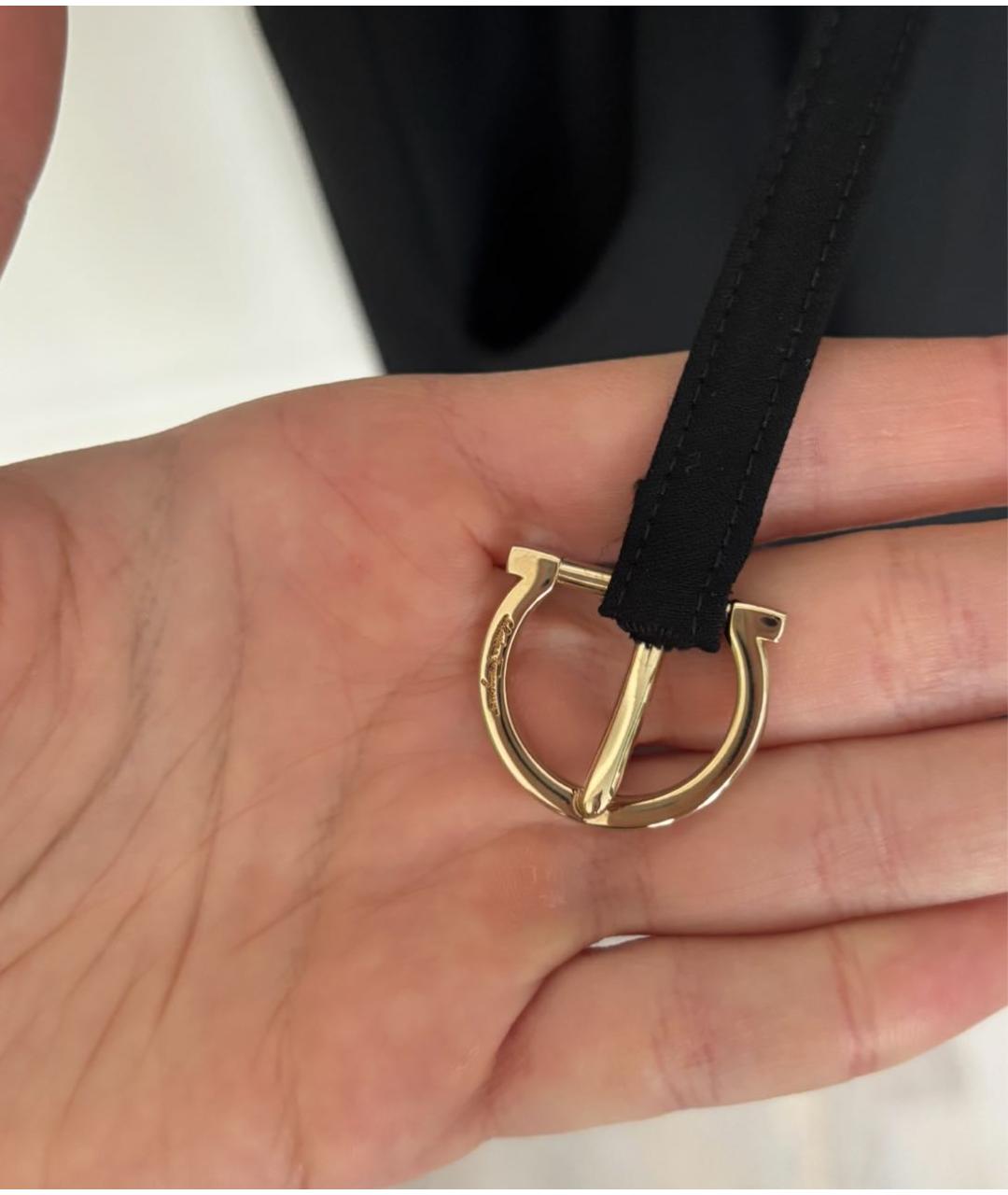 FERRAGAMO Черная хлопковая юбка миди, фото 4