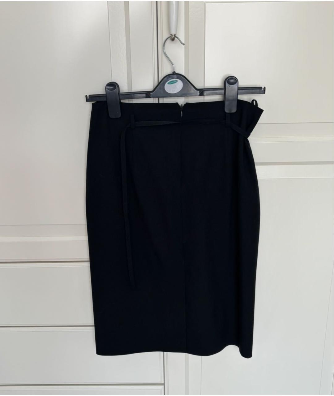 FERRAGAMO Черная хлопковая юбка миди, фото 2