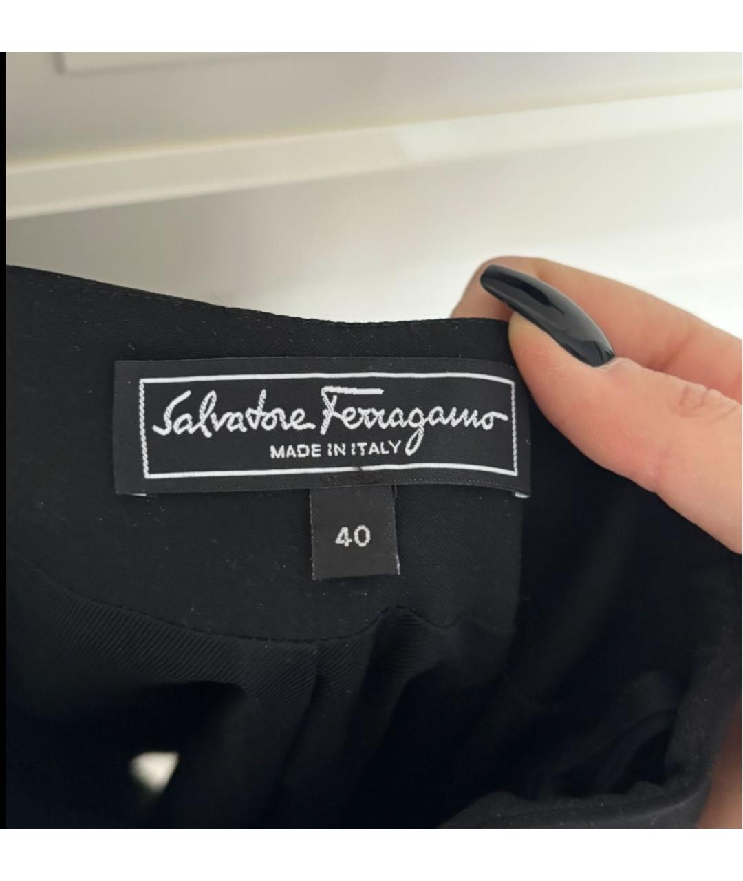 FERRAGAMO Черная хлопковая юбка миди, фото 3