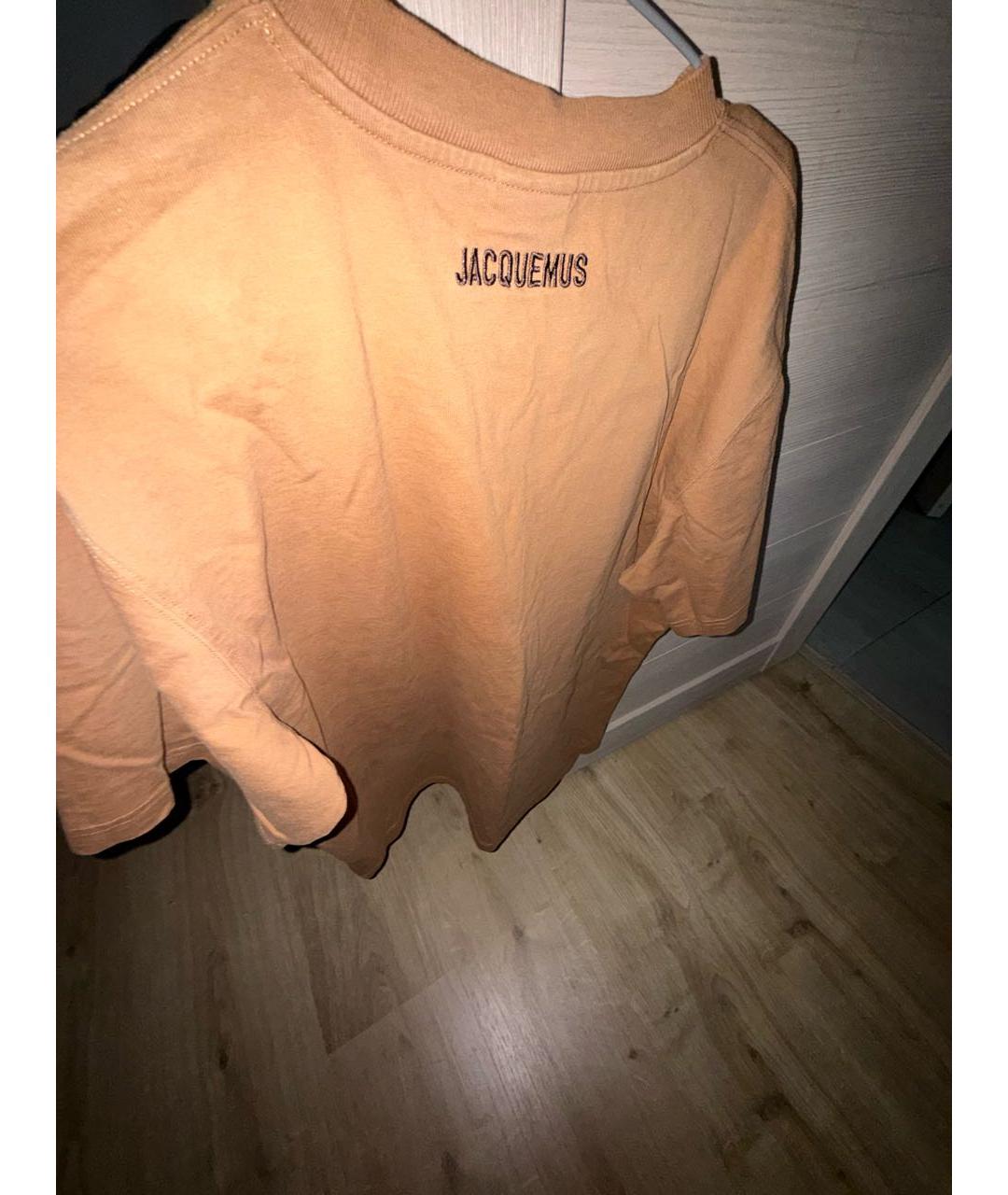 JACQUEMUS Коричневая хлопковая футболка, фото 2