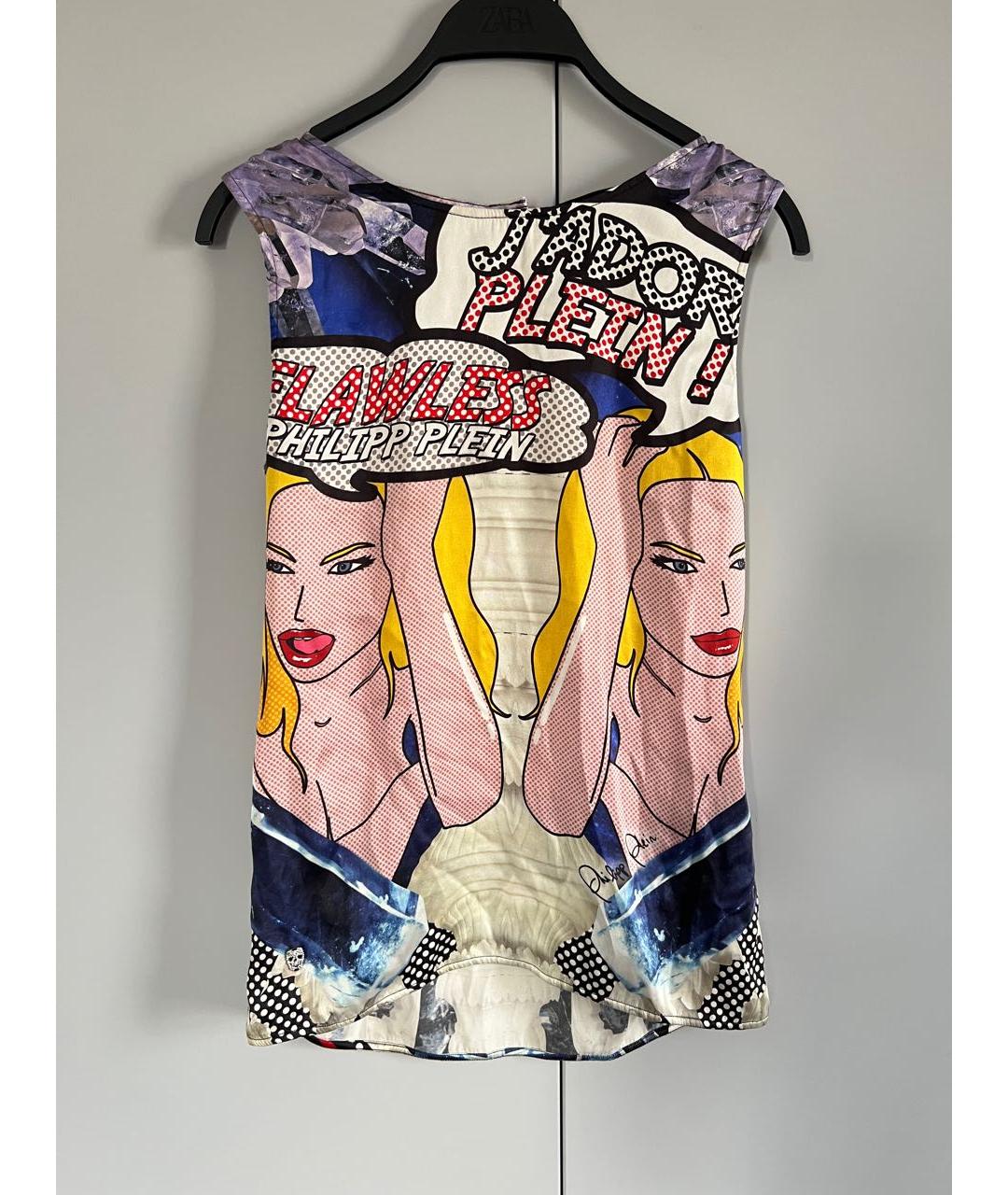 PHILIPP PLEIN Мульти шелковая блузы, фото 7