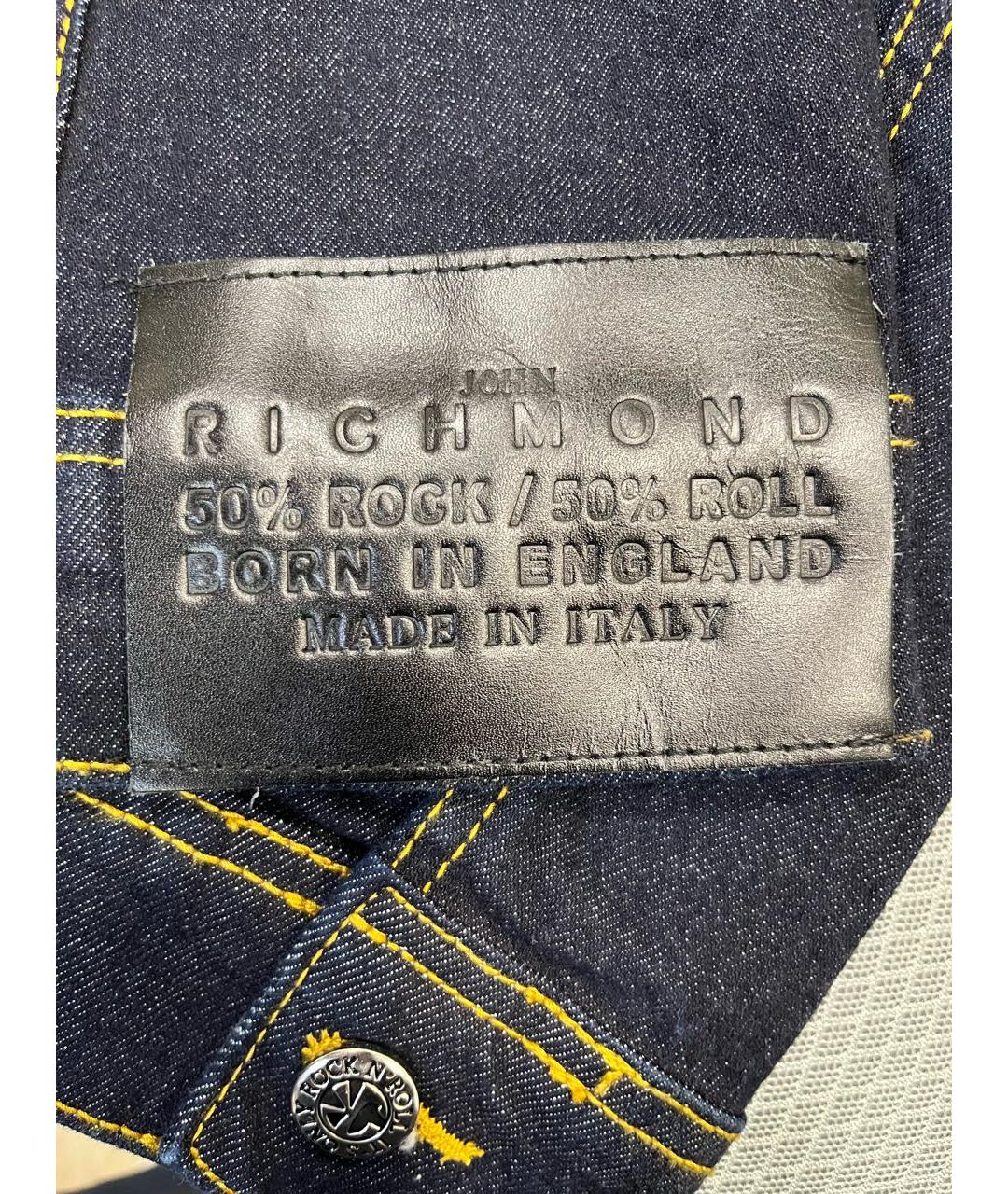 JOHN RICHMOND Темно-синий деним жакет/пиджак, фото 5