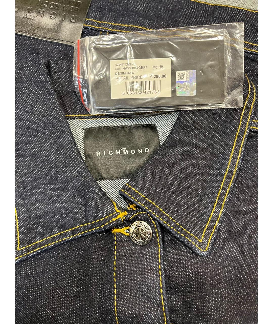 JOHN RICHMOND Темно-синий деним жакет/пиджак, фото 3