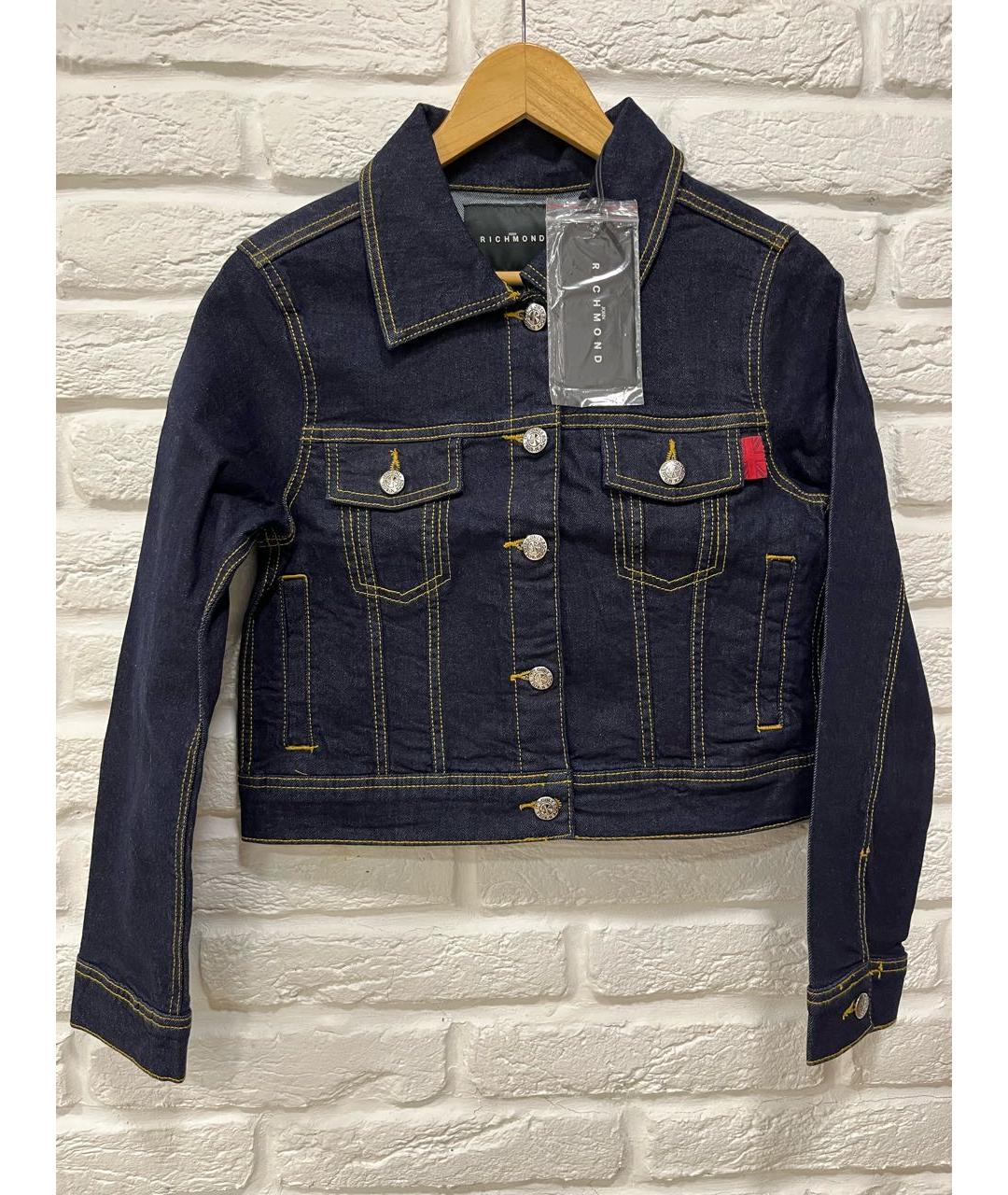 JOHN RICHMOND Темно-синий деним жакет/пиджак, фото 9