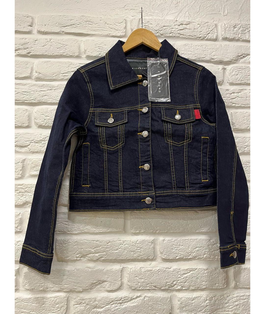 JOHN RICHMOND Темно-синий деним жакет/пиджак, фото 8