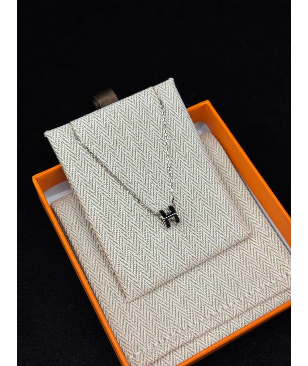 HERMES Черная металлическая подвеска, фото 2