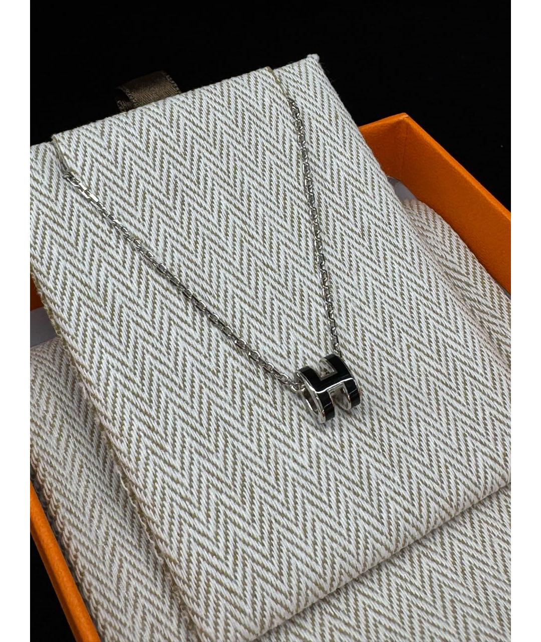 HERMES Черная металлическая подвеска, фото 3