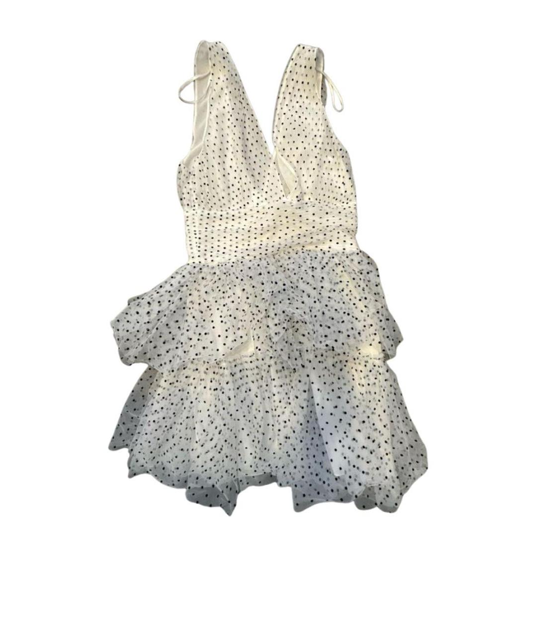 ELISABETTA FRANCHI Белое сетчатое коктейльное платье, фото 3