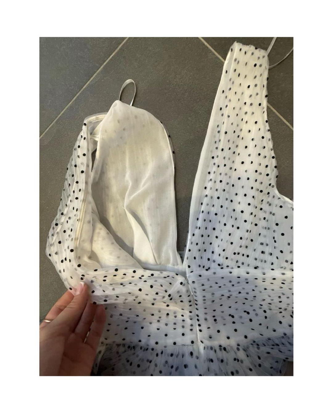 ELISABETTA FRANCHI Белое сетчатое коктейльное платье, фото 2