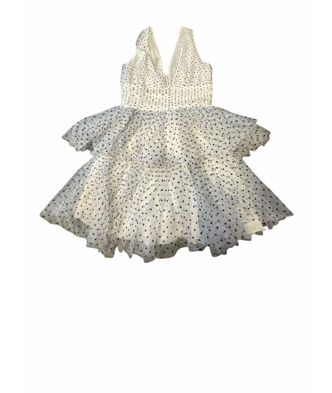 ELISABETTA FRANCHI Белое сетчатое коктейльное платье, фото 5