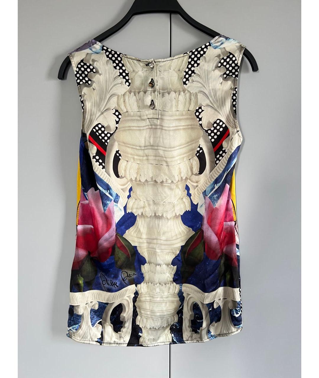 PHILIPP PLEIN Мульти шелковая футболка, фото 3