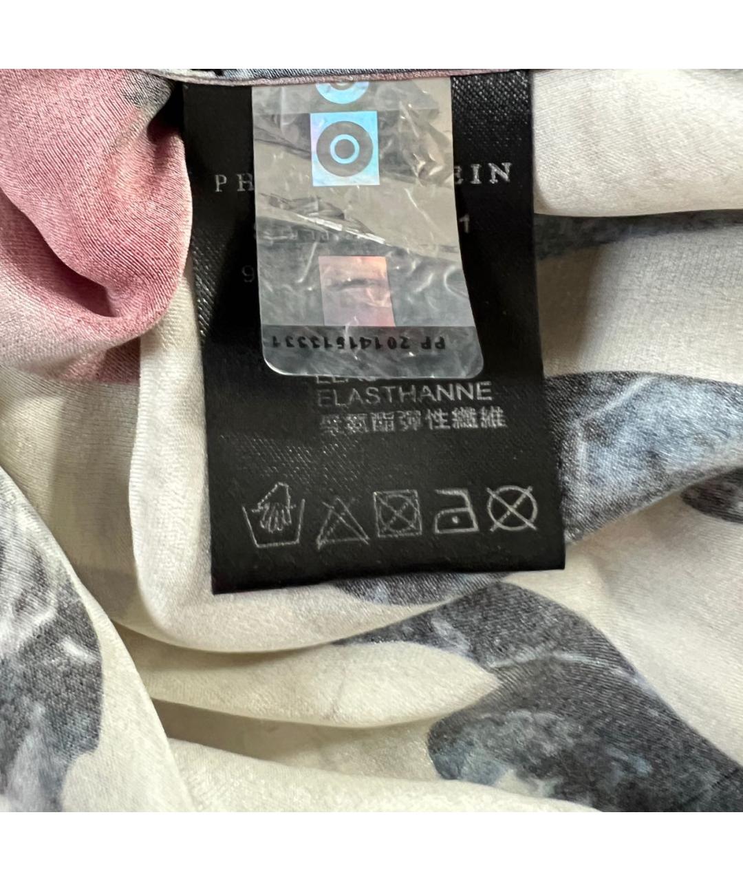 PHILIPP PLEIN Мульти шелковая футболка, фото 5