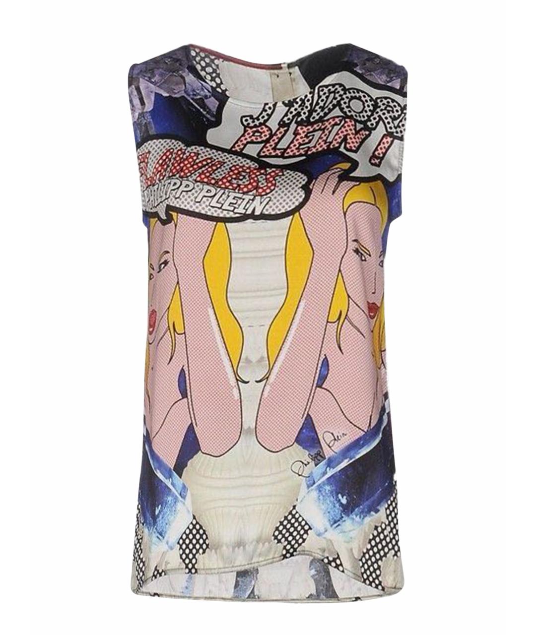 PHILIPP PLEIN Мульти шелковая футболка, фото 1