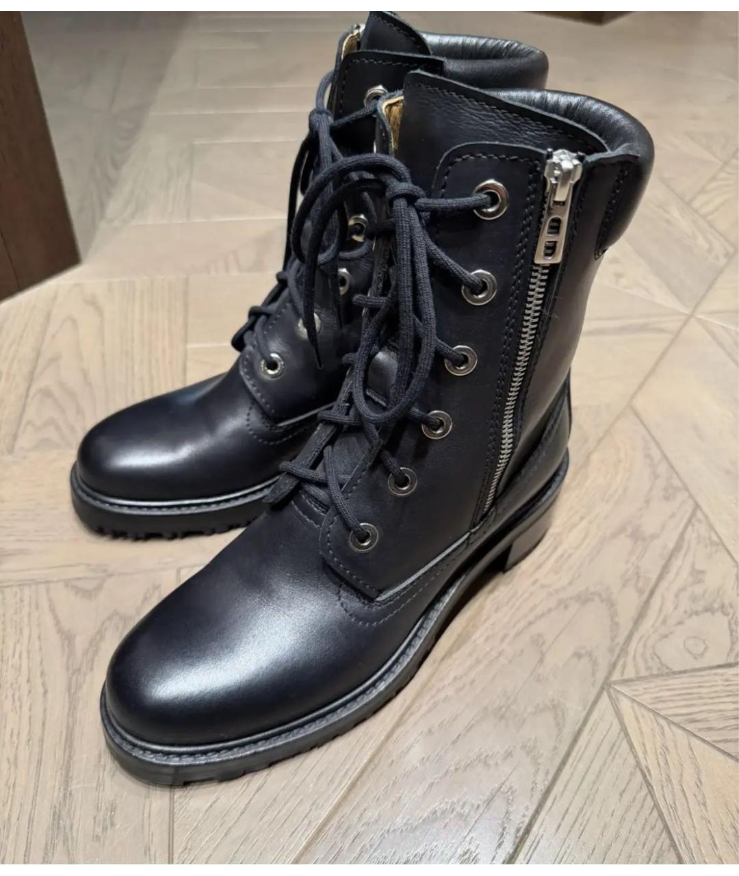 HERMES Черные кожаные ботинки, фото 2