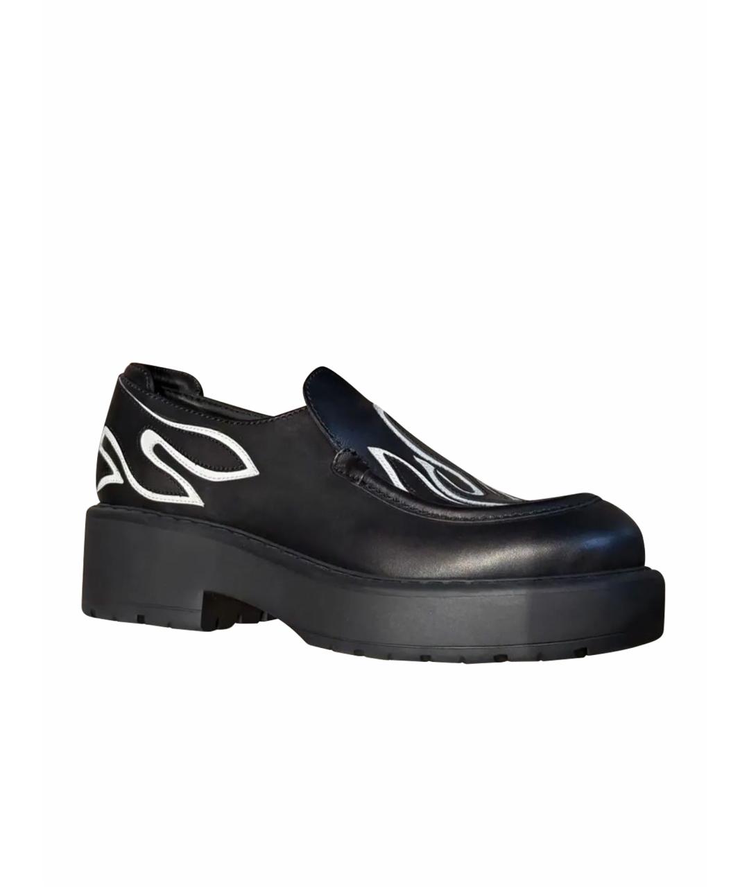 MIU MIU Черные кожаные лоферы, фото 1