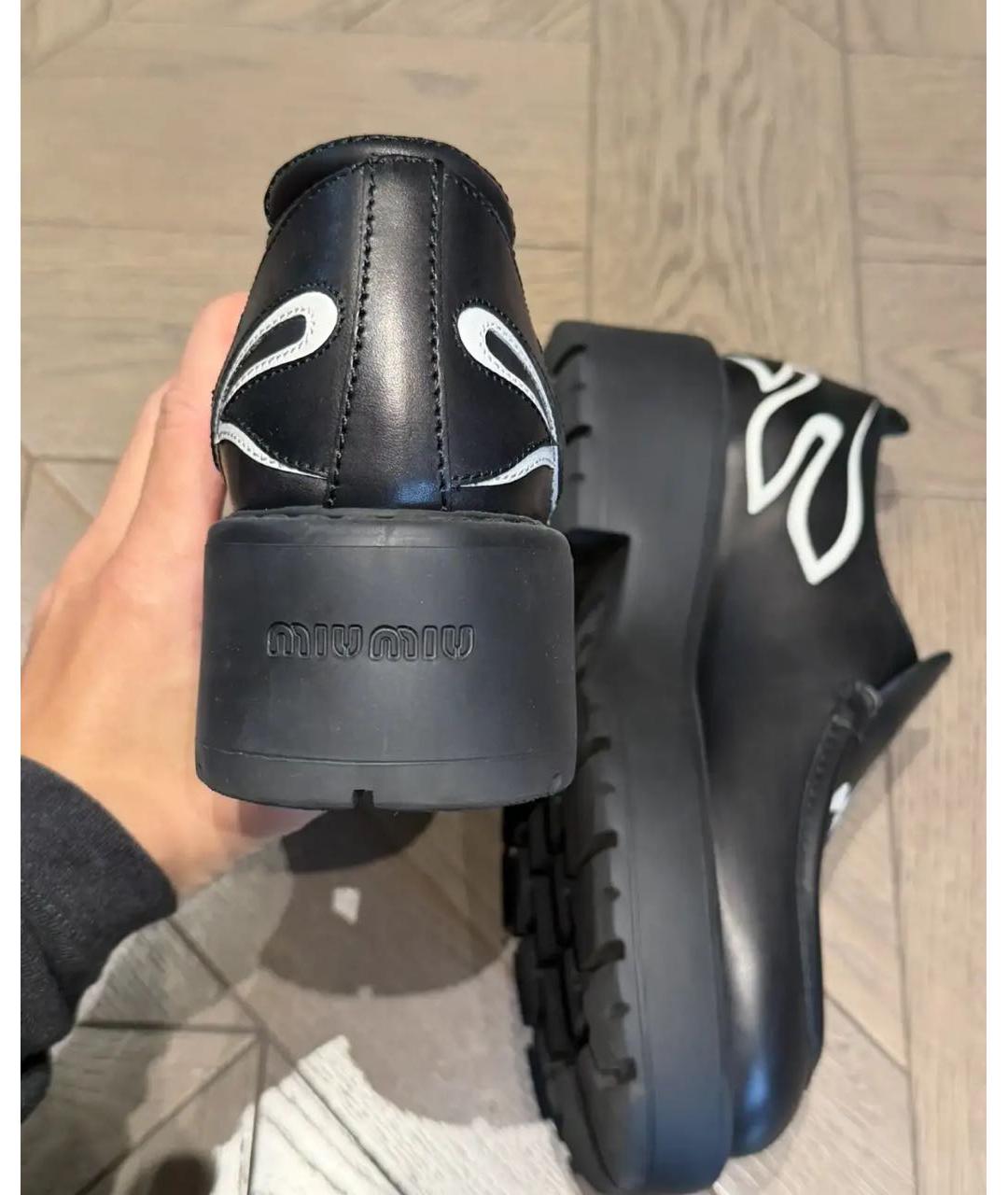 MIU MIU Черные кожаные лоферы, фото 4