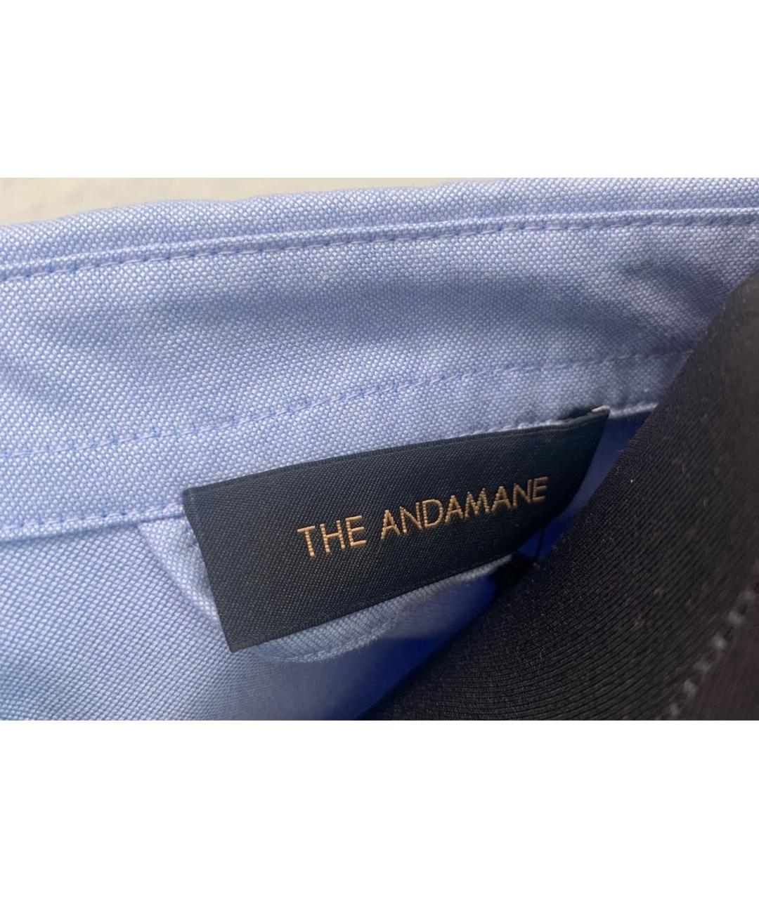 THE ANDAMANE Голубое хлопко-эластановое повседневное платье, фото 4