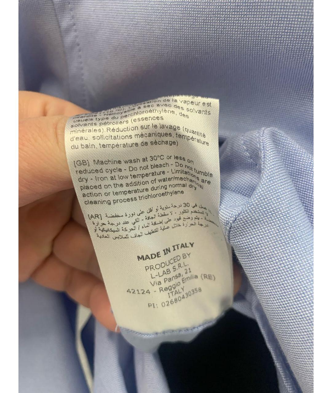 THE ANDAMANE Голубое хлопко-эластановое повседневное платье, фото 6