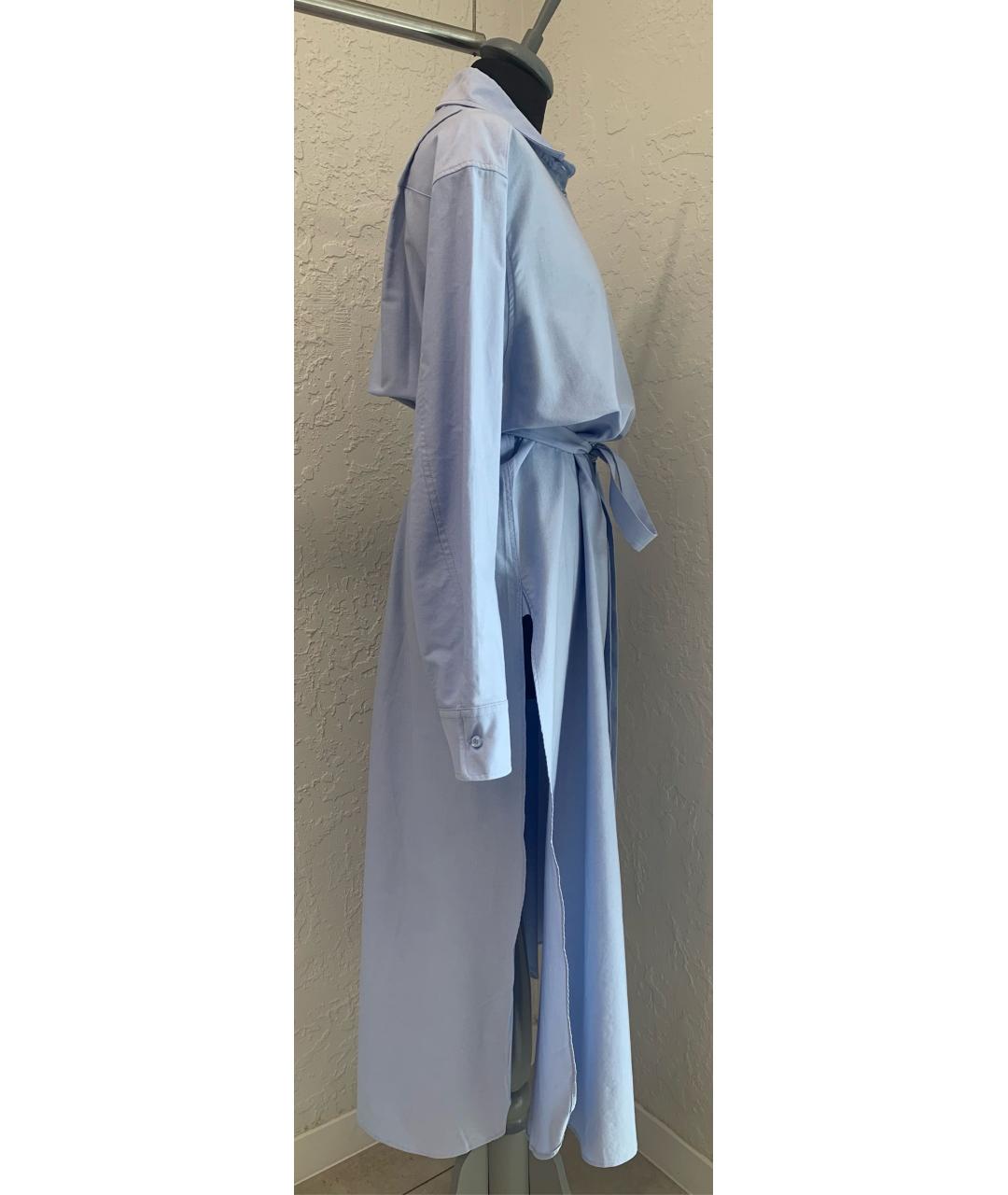 THE ANDAMANE Голубое хлопко-эластановое повседневное платье, фото 2