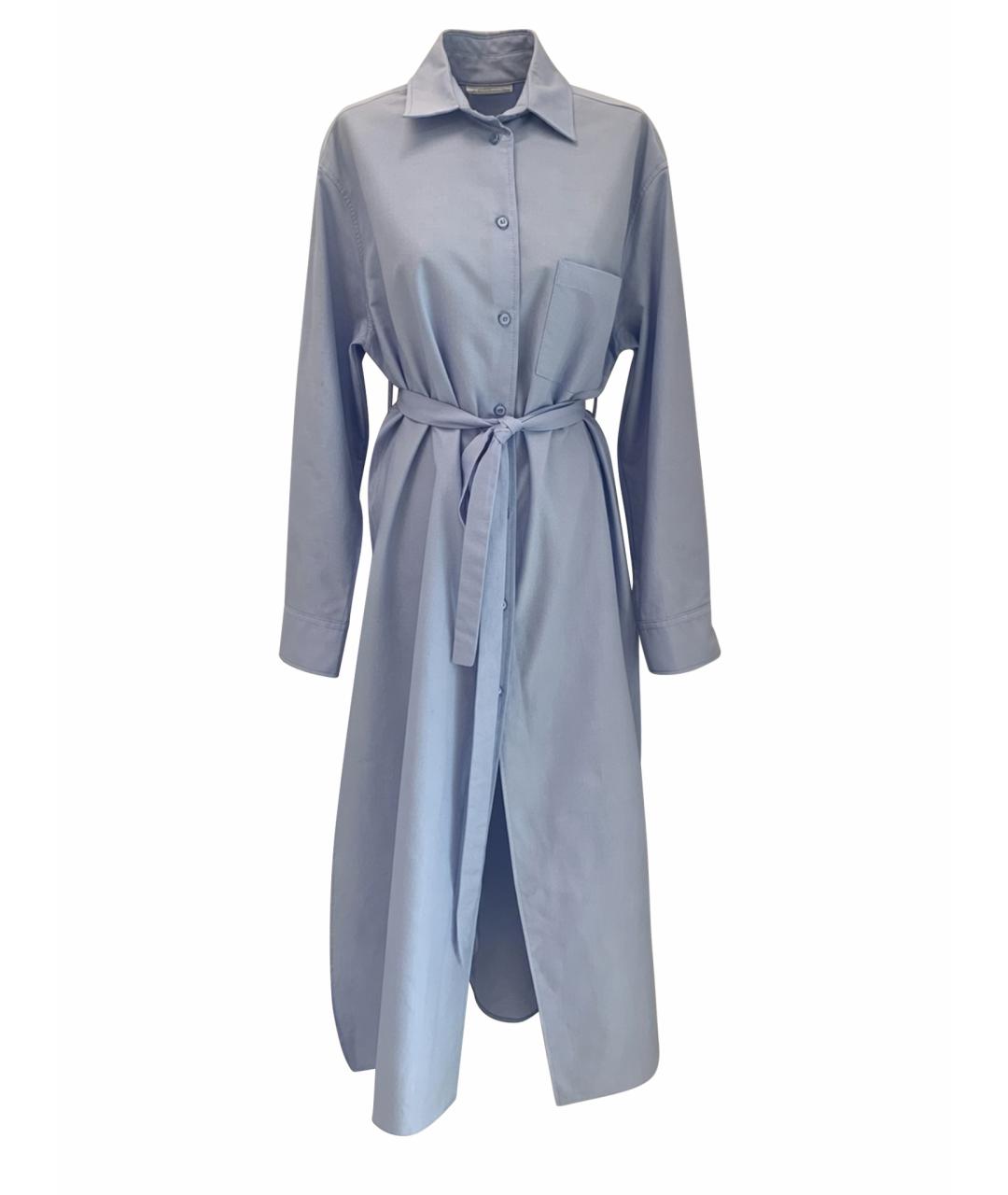 THE ANDAMANE Голубое хлопко-эластановое повседневное платье, фото 1