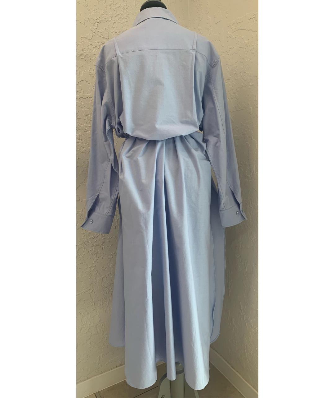 THE ANDAMANE Голубое хлопко-эластановое повседневное платье, фото 3